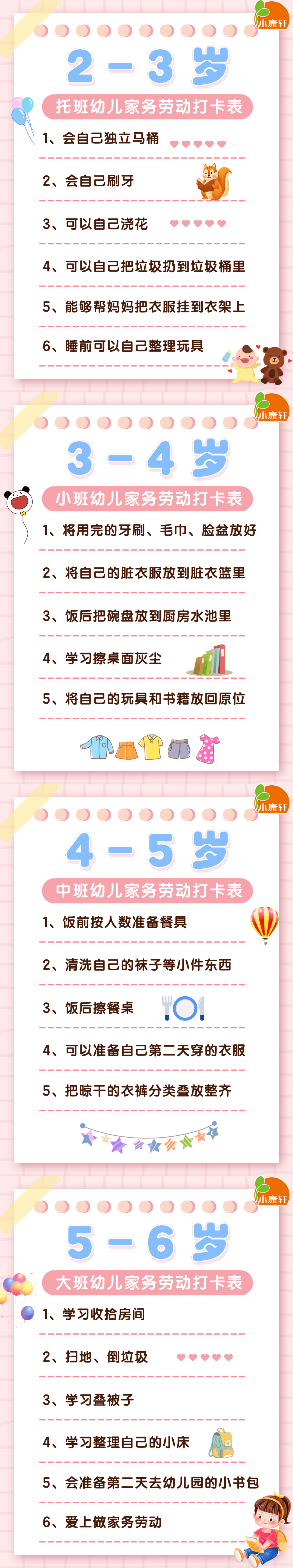 暑假幼儿做家务清单,争当家务小能手!(转给 · 配图